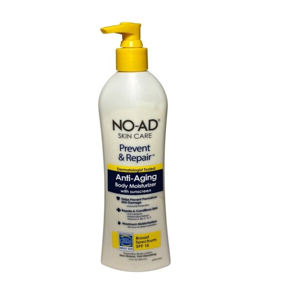 No Ad Prevent and Repair Anti Aging Body Moisturizer With SPF 15 Sunscreen 12 Oz - Picture 1 of 5